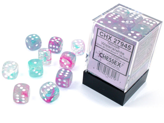 Nebula Wisteria/white Luminary 12mm d6 Dice Block (36 dice) (CHX27945)